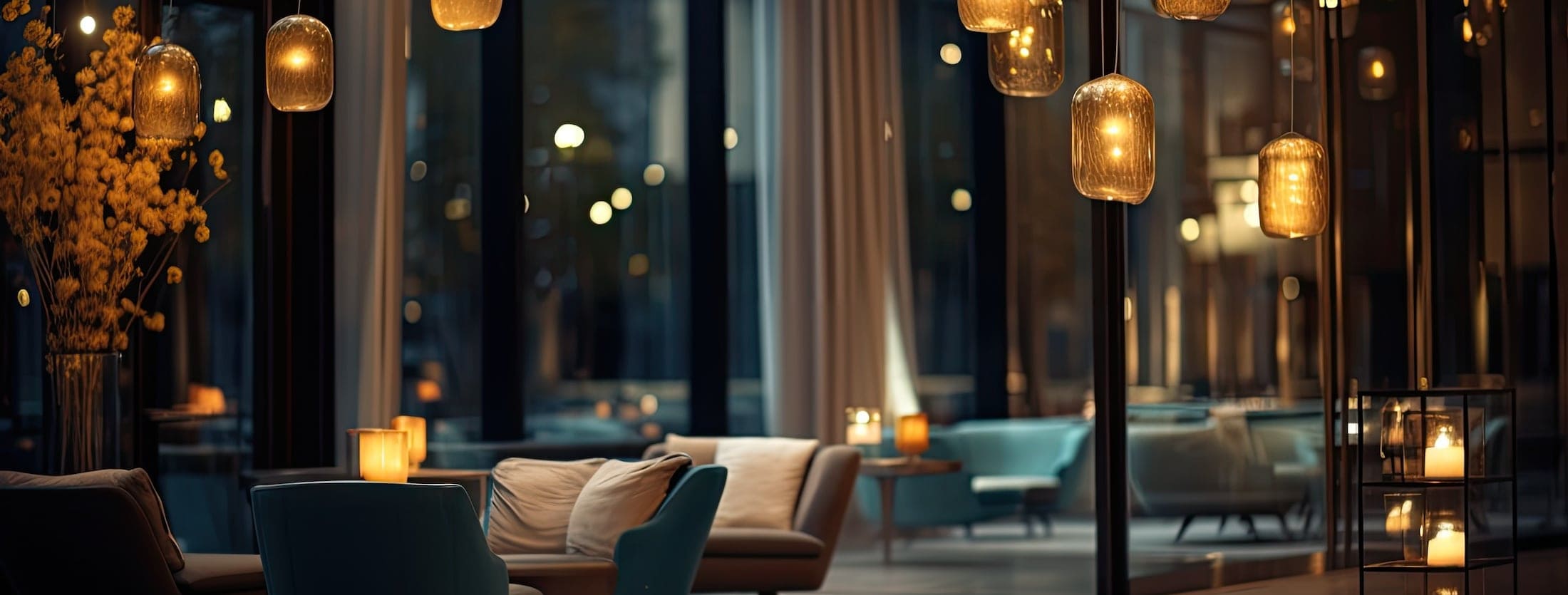 Ruhige Lounge im Abendlicht – Raum für ein persönliches Gespräch